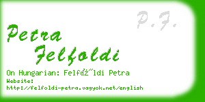 petra felfoldi business card